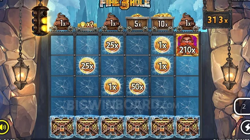 Función xBomb Wild Multiplier en acción sobre la mina.